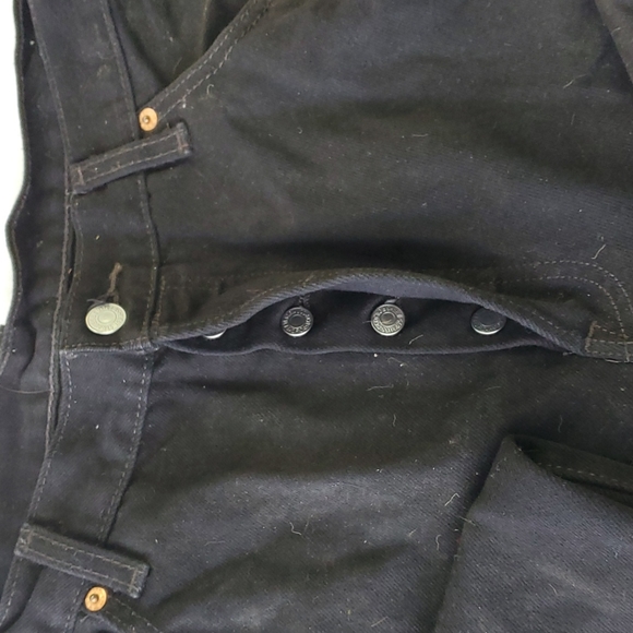 Levi's black denim button fly 501 jeans sz36x32 - Picture 2 of 4